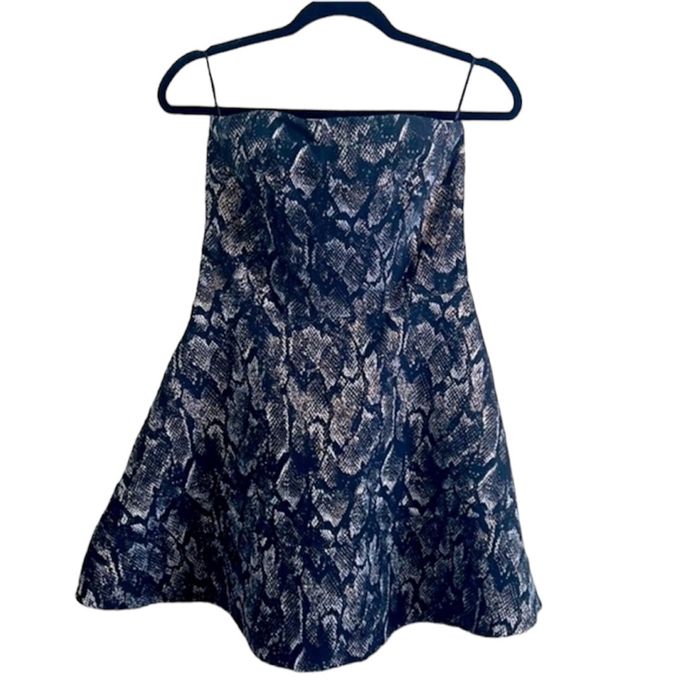 ☀️Express snake print strapless dress with gold shimmer size 6